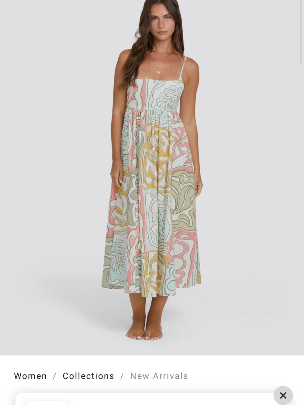 Billabong Pastel Spiral-Print Midi Dress